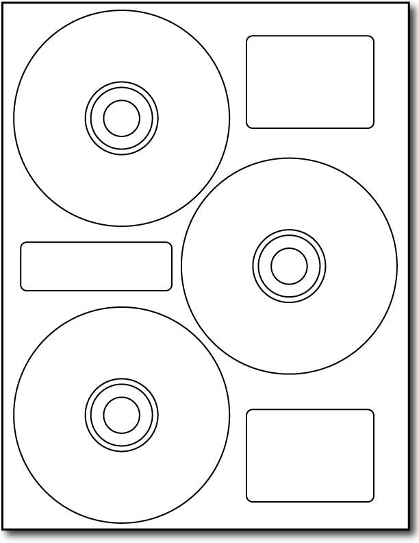 Adhesive 3-Up Neato Style CD Labels, measure (4.5" Round) , compatible  with inkjet and laser, matte both sides