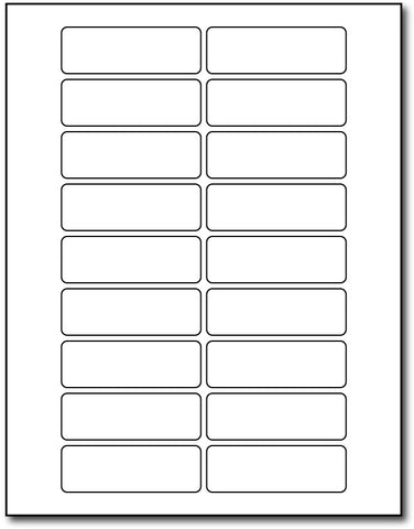 Blank White 1" x 3" Labels - 18up - Permanent Adhesive