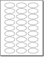 Adhesive 27-Up Oval Labels, measure (2" x 1" Oval) , compatible with inkjet and laser, matte both sides