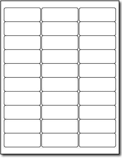 Photo Glossy Labels - 2 5/8" x 1" - (Color: White)