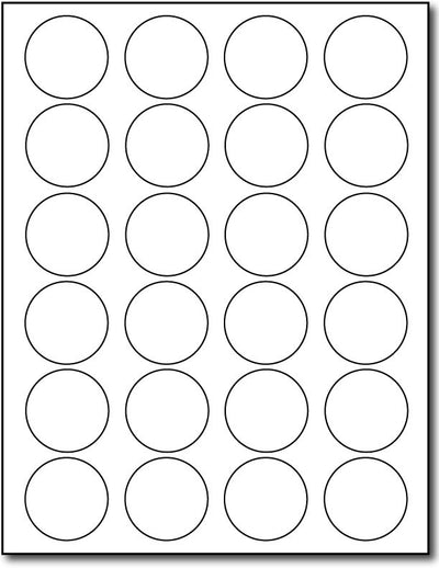 Adhesive  Labels Laser Gloss, measure (1 5/8" Round) , compatible  laser  , Full Gloss