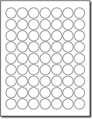 Adhesive  Labels Glossy Inkjet, size A6, measure (1 2/3" Round) , compatible  lnkjet , Full Gloss