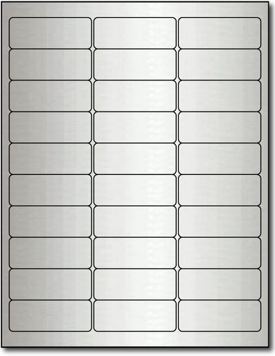 Adhesive  Labels Silver Foil, size A6, measure (2 5/8" x 1") , compatible  Laser, Foil