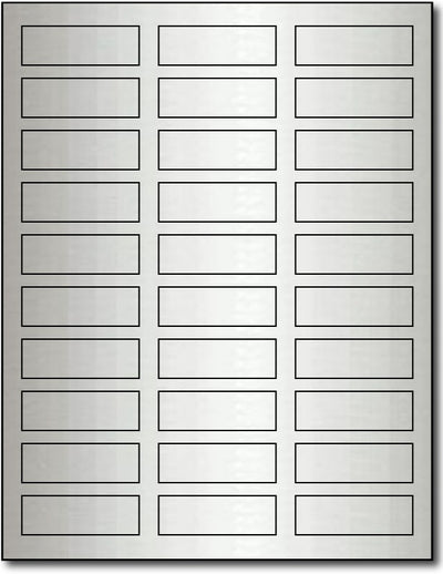 Adhesive  Labels Silve Foil, size A6, measure (3/4" x 2 1/4") , compatible  Laser, Foil