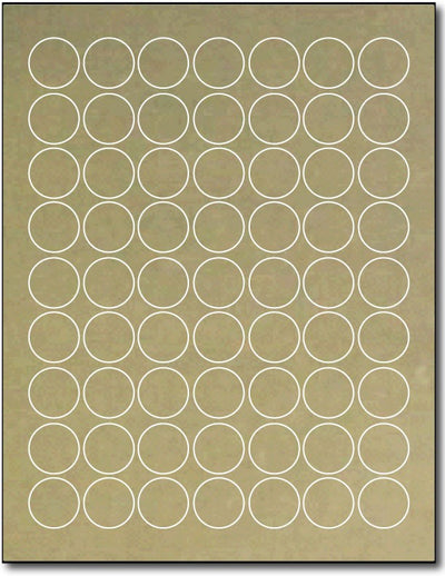 Adhesive  Labels Gold Foil, size A6, measure (1" Round) , compatible  Laser, Foil