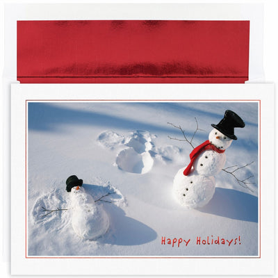Snowman Angels Holiday Cards & Envelopes
