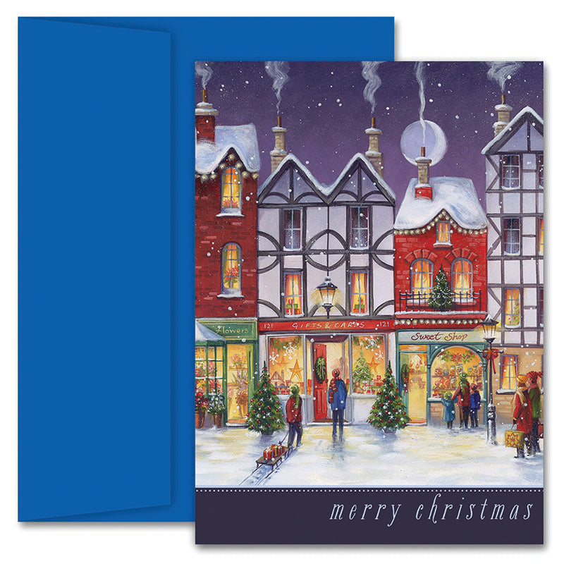 Main Street Christmas Boxed Holiday Cards & Envelopes