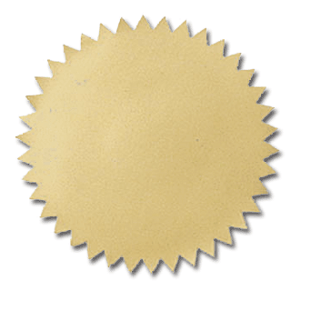 65 lb Gold Foil Seals, measure( 1.75"), compatible with inkjet and laser, matte both sides