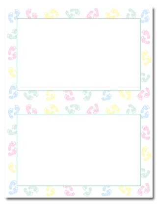 Baby Feet, 2-up Invitations & Envelopes