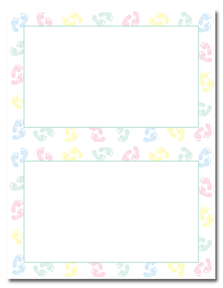 Baby Feet, 2-up Invitations & Envelopes