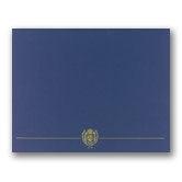 80 lb Navy Classic Crest Certificate Cover, measure(12" x 9 3/8"), compatible with inkjet and laser