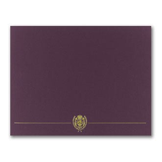 80 lb Plum Classic Crest Certificate Cover, measure(12" x 9 3/8"), compatible with inkjet and laser