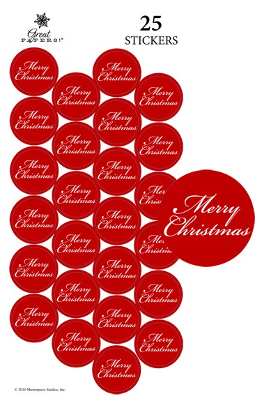 Merry Christmas Seals- perfect for Holiday Greetings, Letterhead, & Invitations