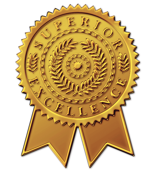 24 lb Gold "Supierior Excellence" Certificate Seals, measure(2"), compatible with inkjet and laser, matte both sides