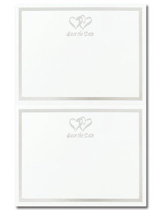 Silver Double Hearts 2up Postcards, measure(5.5" X 8.5". ), compatible with inkjet and laser, matte both sides
