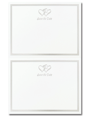 Silver Double Hearts 2up Postcards, measure(5.5" X 8.5". ), compatible with inkjet and laser, matte both sides