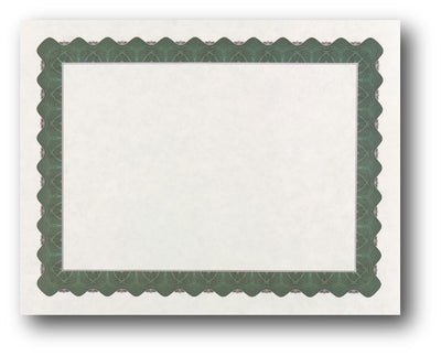 24lb Green Parchment Certificate ,  measure (8 1/2" x 11") , compatible with inkjet and laser