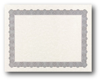 24lb Silver Parchment Certificate , measure (8 1/2" x 11") , compatible with inkjet and laser