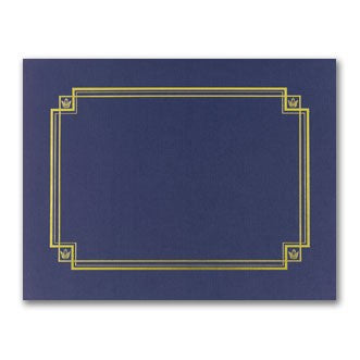 80lb Navy Linen Certificate Cover ,  measure (8 1/2" x 11")