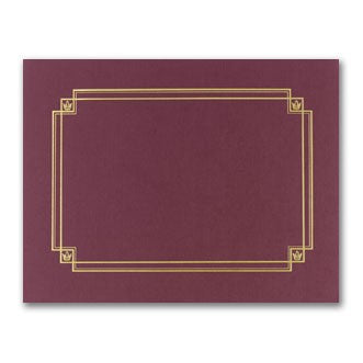 80lb Burgundy Linen Gold Foil Certificate Cover, measure (8 1/2" x 11")