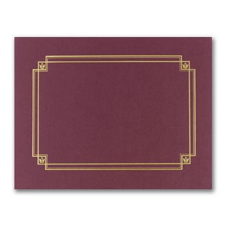 80lb Burgundy Linen Gold Foil Certificate Cover, measure (8 1/2" x 11")