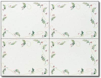 110lb Holly Bunch Holiday Postcards Sheets, measure (8 1/2" x 11") , compatible with inkjet and laser