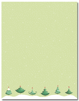 Six Trees Christmas Holiday Stationery, measure( 5.625" X 7.875"), compatible with copier, inkjet and laser