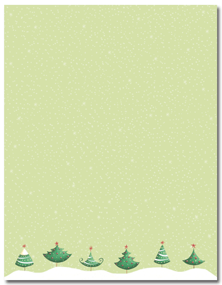 Six Trees Christmas Holiday Stationery, measure( 5.625" X 7.875"), compatible with copier, inkjet and laser