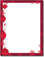 60lb Painted Poinsettia Letterhead Sheets, measure (8.5 X 11) , compatible with inkjet and laser