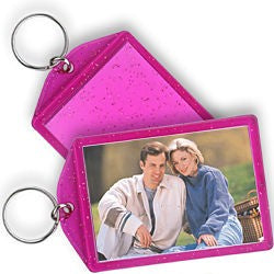 Sparkle Key Chain, 2" x 3" Hot Pink