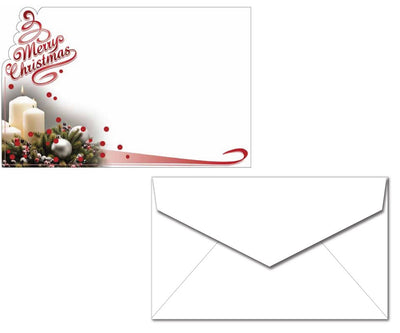Holiday Letterhead with Envelopes - Christmas Candle