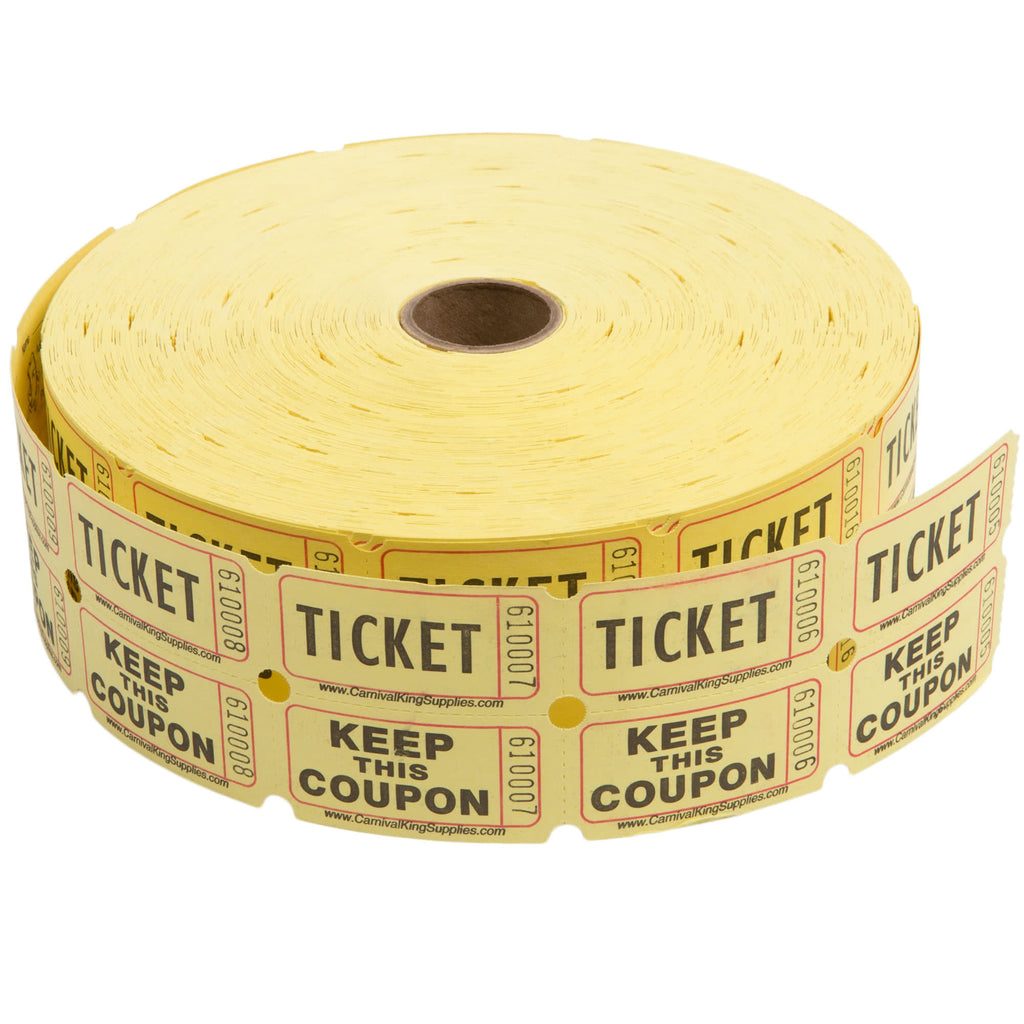 Yellow Raffle Tickets -&nbspNumbered Pieces - Twin Ticket Attached