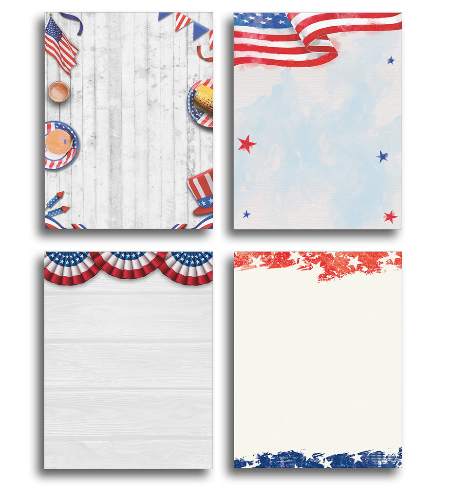 American Patriotic Stationery Collection - 80 Sheets