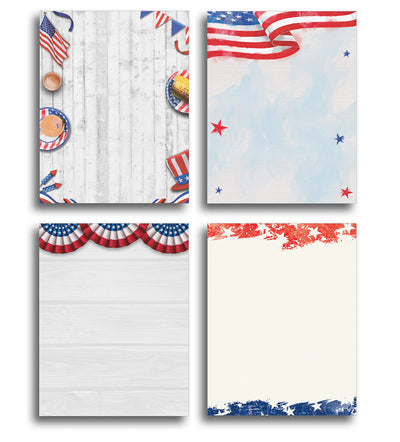 American Patriotic Stationery Collection - 80 Sheets