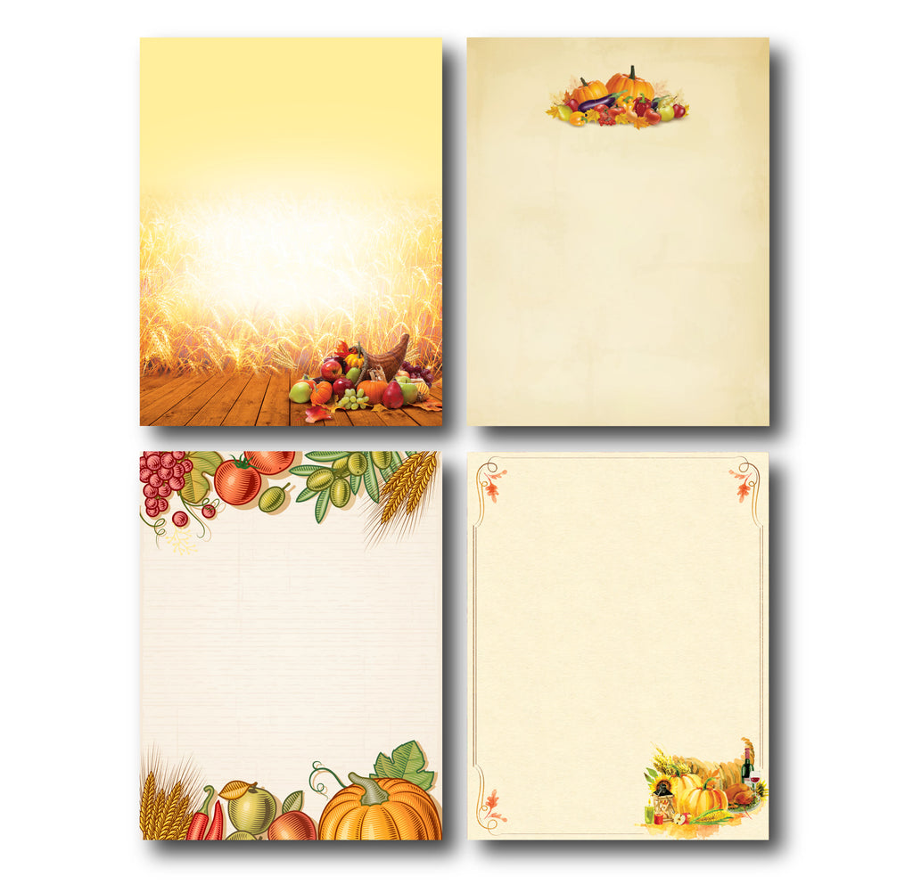 4 Autumn Designs (Fall Stationery) - Variety Pack 1